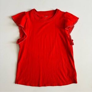 KATE SPADE Burst Orange Flutter Sleeve Top Size M